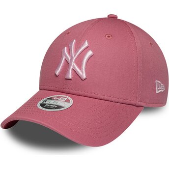 Șepci curbată roz reglabilă 9FORTY League Essential CAS de New York Yankees MLB de New Era