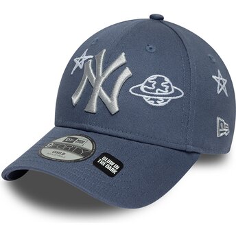 Șepci curbată albastru reglabilă pentru copii 9FORTY Space Glow In The Dark de New York Yankees MLB de New Era