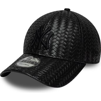 Șepci curbată negru snapback 9FORTY PU Weave de New York Yankees MLB de New Era