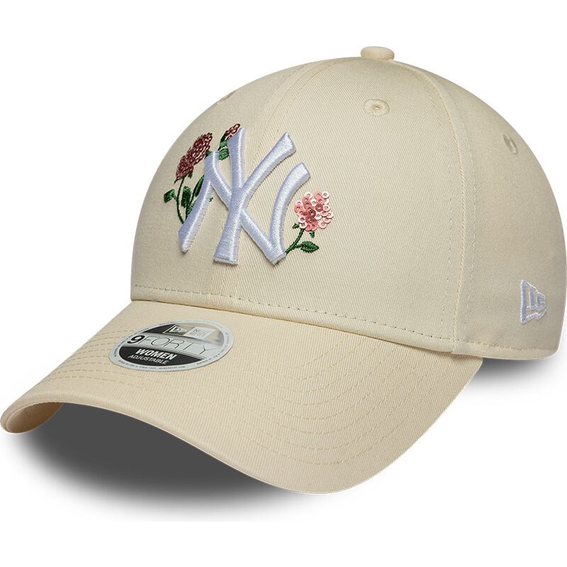 epci-curbata-bej-snapback-9forty-rose-sequin-de-new-york-yankees-mlb-de-new-era