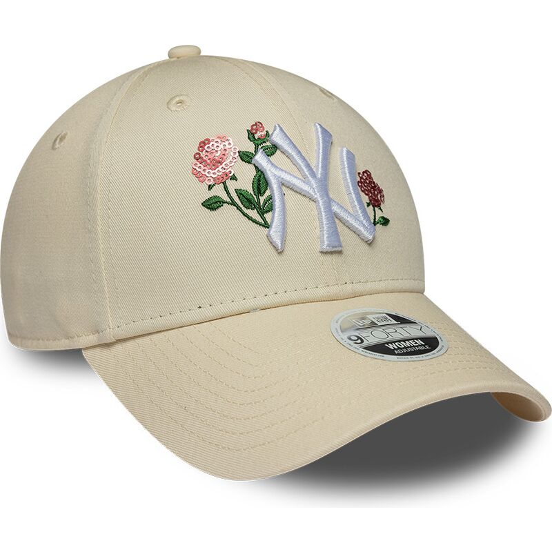 epci-curbata-bej-snapback-9forty-rose-sequin-de-new-york-yankees-mlb-de-new-era