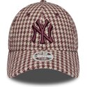 epci-curbata-rou-reglabila-9forty-m-crown-houndstooth-de-new-york-yankees-mlb-de-new-era