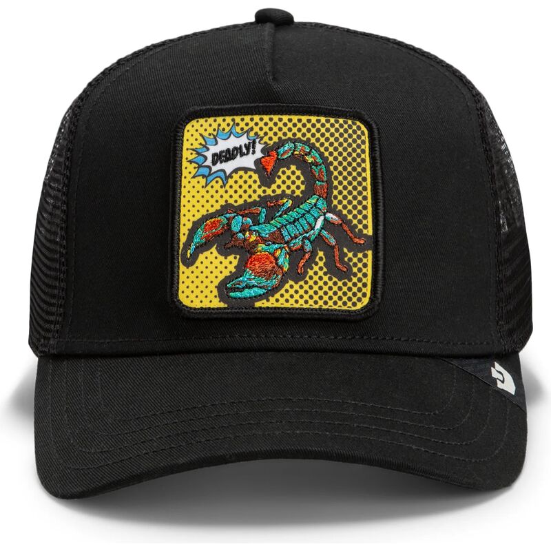 epci-curbata-negru-snapback-deadly-scorpion-pop-art-strikes-back-the-farm-goorin-bros