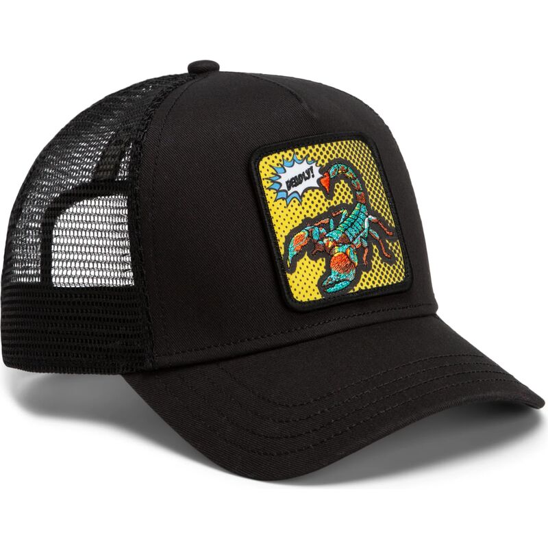 epci-curbata-negru-snapback-deadly-scorpion-pop-art-strikes-back-the-farm-goorin-bros