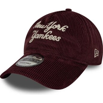 Șepci curbată roșu reglabilă 9TWENTY A Frame Cord Script de New York Yankees MLB de New Era