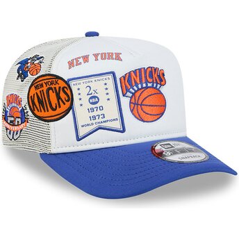 Șepci curbată alb snapback Hardwood Classics 9FIFTY A Frame Precurved de New York Knicks NBA de New Era
