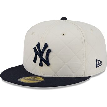 Șepci plată alb fitted 59FIFTY Checkered de New York Yankees MLB de New Era
