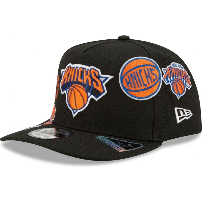 epci-curbata-negru-snapback-9fifty-a-frame-precurved-multi-patches-de-new-york-knicks-nba-de-new-era