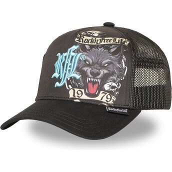 Șepci curbată negru snapback N°266 Chained Wolf de Rock’nFreeLife