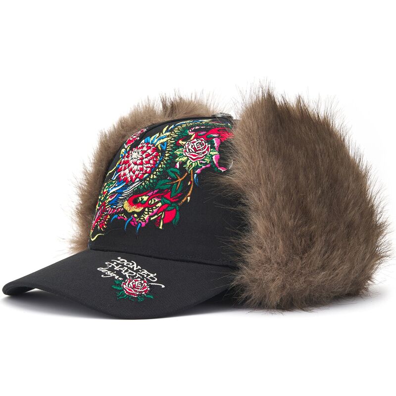 epci-curbata-negru-fitted-crawling-trapper-de-ed-hardy