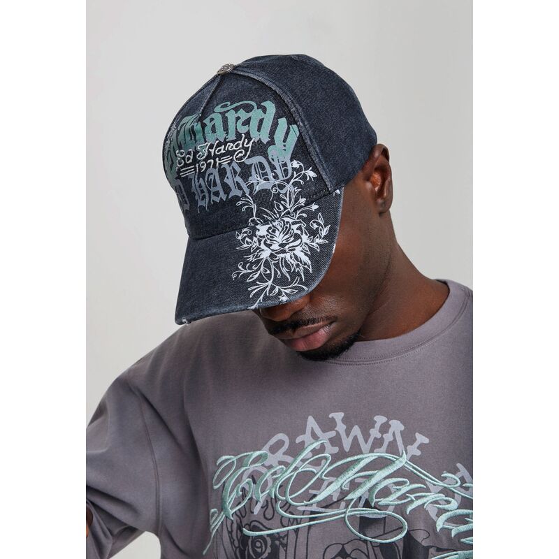 epci-curbata-negru-reglabila-distressed-floral-gothic-de-ed-hardy
