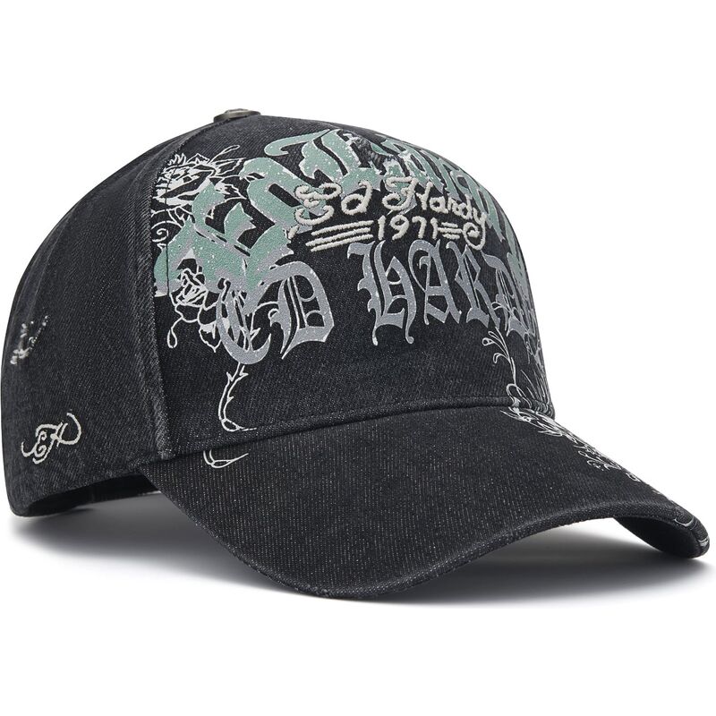 epci-curbata-negru-reglabila-distressed-floral-gothic-de-ed-hardy
