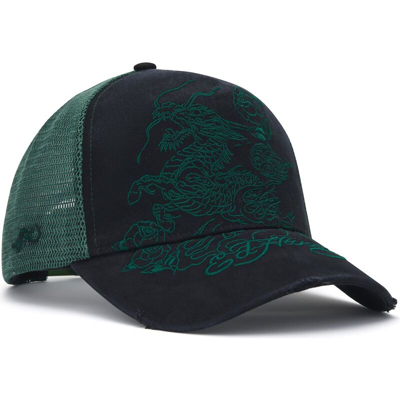 epci-curbata-negru-snapback-outline-distressed-de-ed-hardy