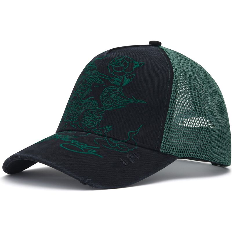 epci-curbata-negru-snapback-outline-distressed-de-ed-hardy