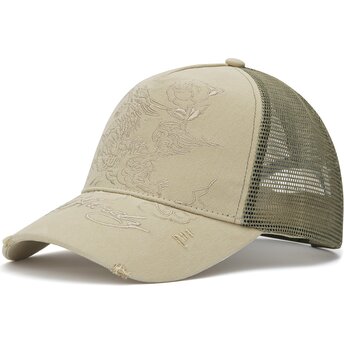 Șepci curbată kaki snapback Outline de Ed Hardy