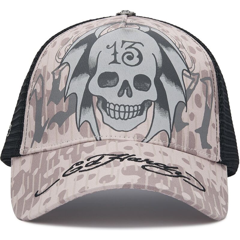 epci-curbata-gri-snapback-13-skull-de-ed-hardy