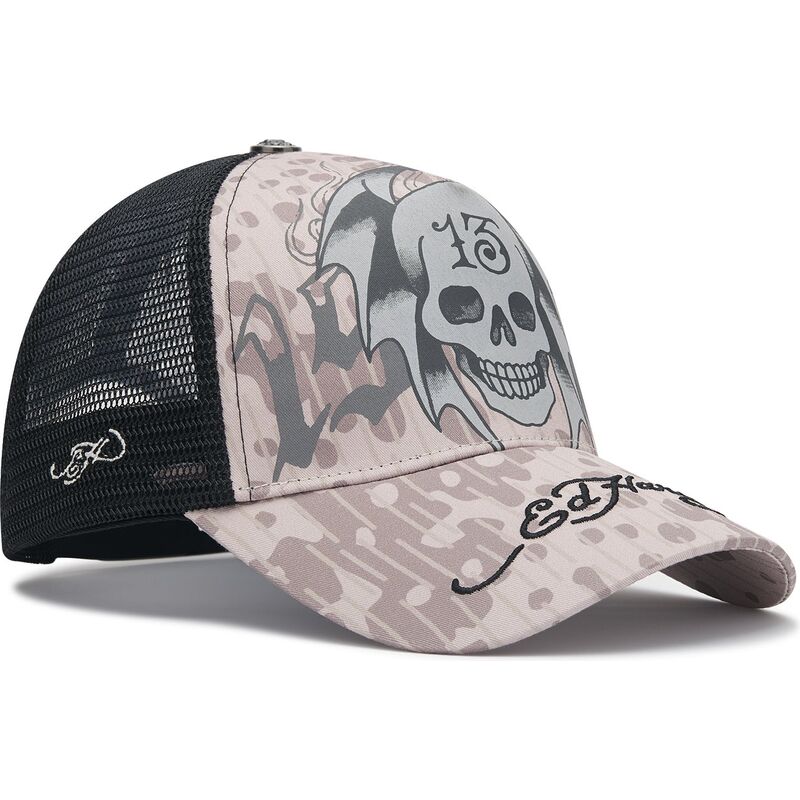 epci-curbata-gri-snapback-13-skull-de-ed-hardy