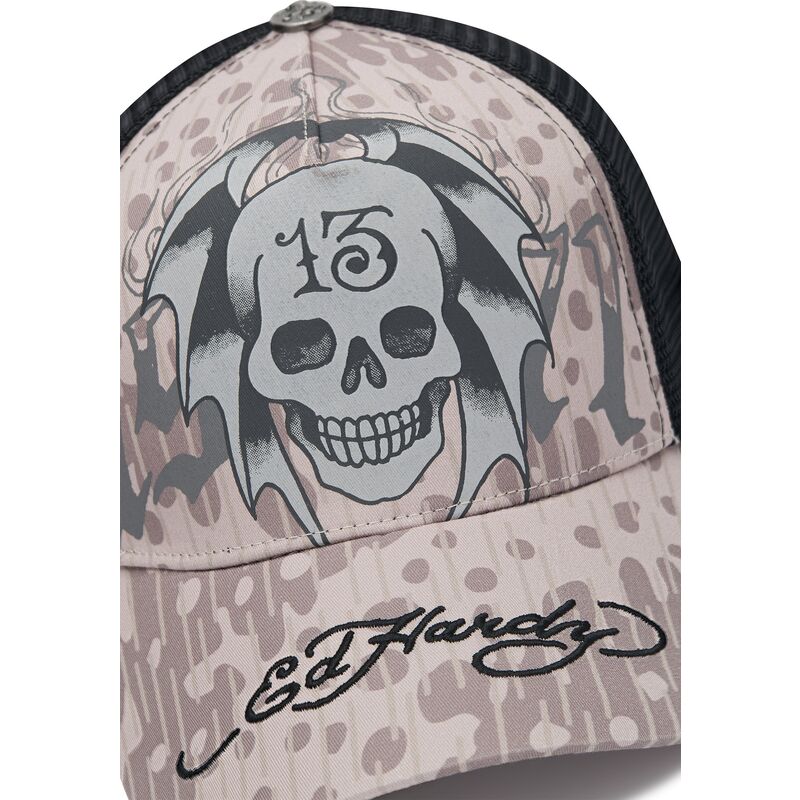 epci-curbata-gri-snapback-13-skull-de-ed-hardy