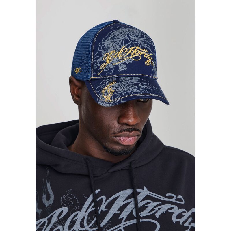 epci-curbata-bleumarin-snapback-outline-dragons-de-ed-hardy