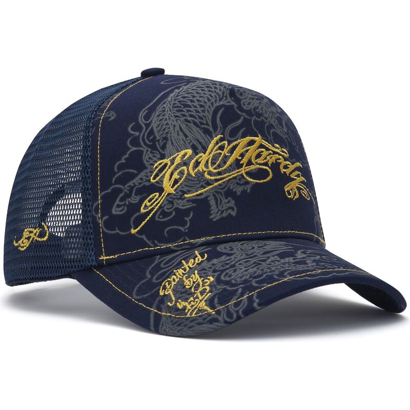 epci-curbata-bleumarin-snapback-outline-dragons-de-ed-hardy
