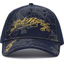 epci-curbata-bleumarin-snapback-outline-dragons-de-ed-hardy