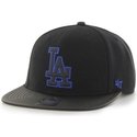 47-brand-flat-brim-mlb-los-angeles-dodgers-smooth-black-snapback-cap