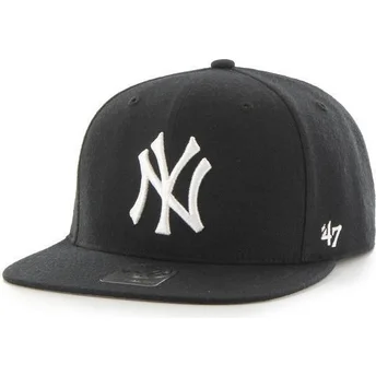 Șepci plată negru snapback de New York Yankees MLB de 47 Brand