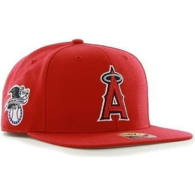 47-brand-flat-brim-side-logo-mlb-los-angeles-angels-smooth-red-snapback-cap