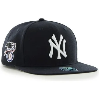 Casquette plate bleue marine snapback unie avec logo lateral MLB NewYork Yankees 47 Brand