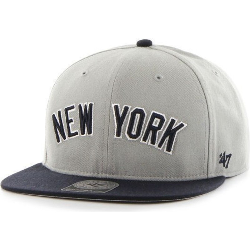 47-brand-flat-brim-side-logo-mlb-new-york-yankees-grey-snapback-cap