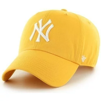 Casquette à visière courbée jaune avec grand logo frontal MLB NewYork Yankees 47 Brand