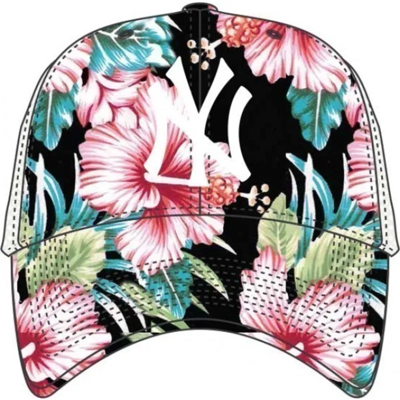 epci-curbata-papagal-snapback-estampado-flores-de-new-york-yankees-mlb-de-47-brand