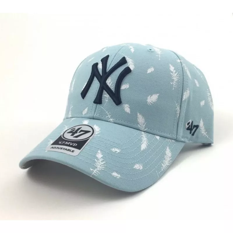 47-brand-curved-brim-feather-print-new-york-yankees-mlb-blue-cap