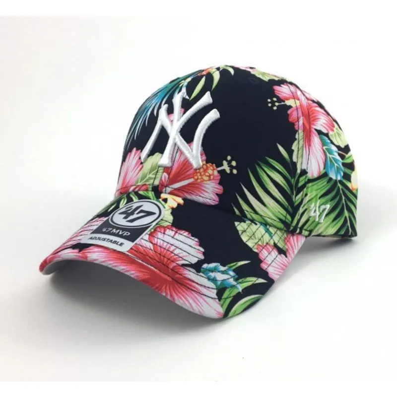 epci-curbata-papagal-reglabila-estampado-flores-de-new-york-yankees-mlb-de-47-brand